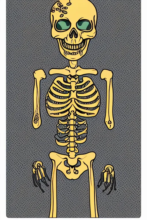 Image similar to Drug addict skeleton, sticker, andromorphic, colorful, illustration, highly detailed, simple, smooth and clean vector curves, no jagged lines, vector art, smooth