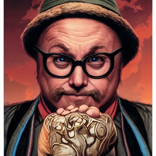 Prompt: bobcat goldthwait as e. honda from street fighter, ultra realistic, concept art, intricate details, eerie, highly detailed, photorealistic, octane render, 8 k, unreal engine. art by artgerm and greg rutkowski and magali villeneuve and alphonse mucha