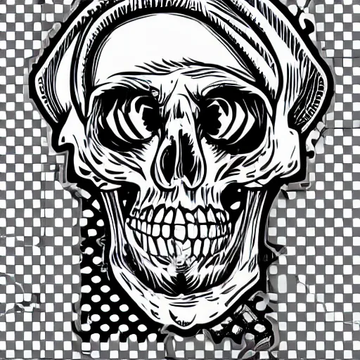 Image similar to whatsapp sticker of a pirate skeleton using an old 8 0's computer, vector