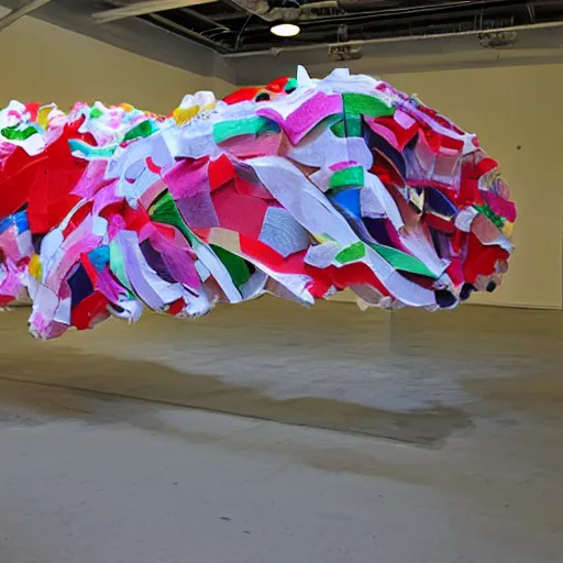 Image similar to Ferrari made of tissue paper, tissue paper art, maya freelon