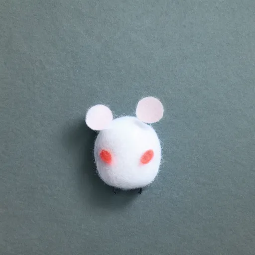 Image similar to a furry Moomin, two tiny horns, big head, 3D art, Baymax style, sweet department, felt, kawaii, Marina Dieul, Monchhich, Kristina Shablina, 8K