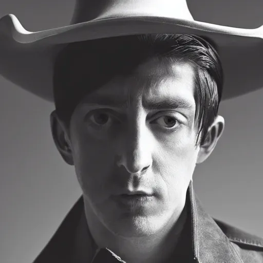 Prompt: Alex Turner wearing a cowboy hat