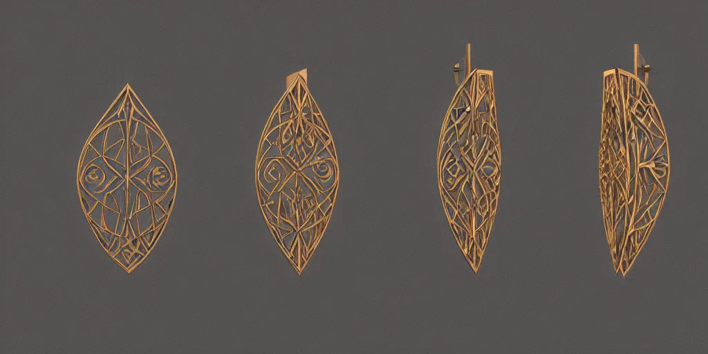 Image similar to earring design, jewelry design, wood, nordic, art deco, intricate, elegant, material, product design, trending on artstation, cgsociety, photo realistic, design by ziva cph and isabel lennse and kalevala, 8 k, unreal engine, c 4 d