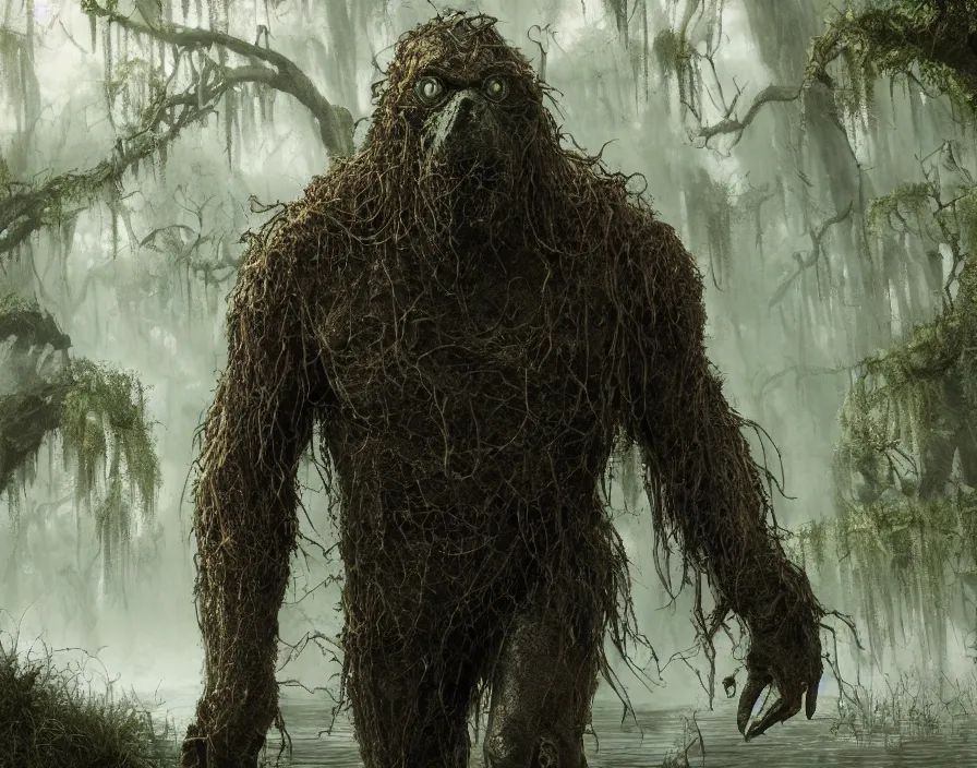 Image similar to swamp monster, realistic, beautiful texture, beautiful graphics, fantasy artwork, very beautiful scenery, hd, hdr, ue 5, ue 6, unreal engine 5, cinematic 4 k wallpaper, 8 k, ultra detailed