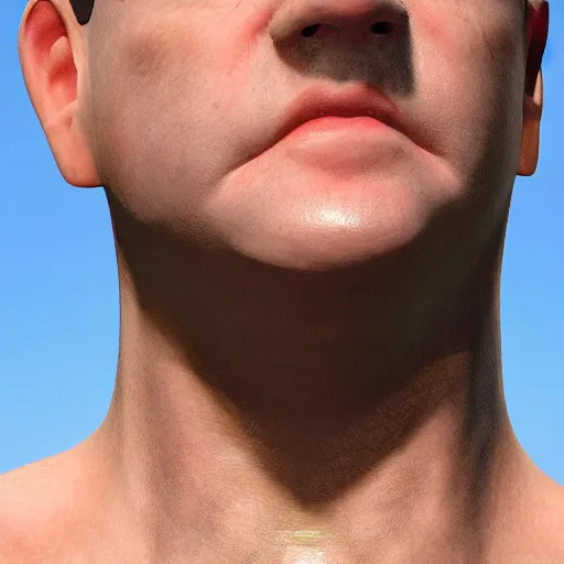 Image similar to tonys fat neck, 8k, ultra hd, highly detailed,