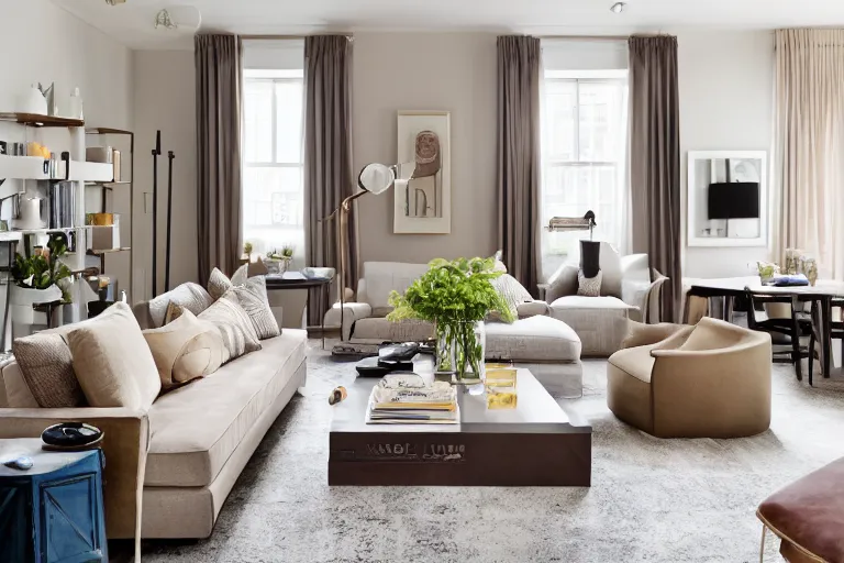 Image similar to apartment designed by nate berkus, muted neutral colors