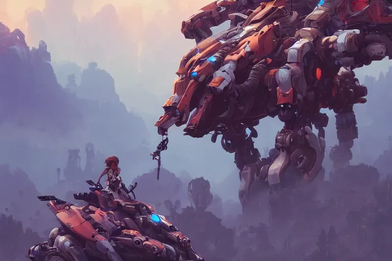 Image similar to snapmaw machine mecha animal beast robot of horizon forbidden west horizon zero dawn bioluminiscence, behance hd by jesper ejsing, by rhads, makoto shinkai and lois van baarle, ilya kuvshinov, rossdraws global illumination