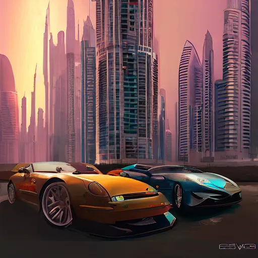 Image similar to gta : dubai, by wlop