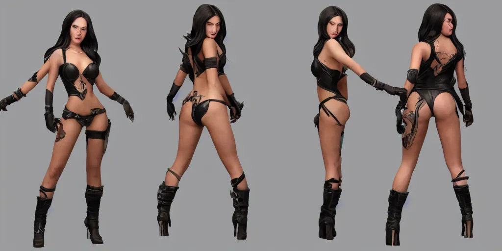 Image similar to character sheet of Megan Fox dressed like Caitlyn in the game League of Legends, with a background based on the game League of Legends, 3d render, octane render, iRay, ray tracing, realistic, highly detailed, trending on artstation, 4k, cgsociety, unreal engine 5, redshift render, blender cycles, behance, cg