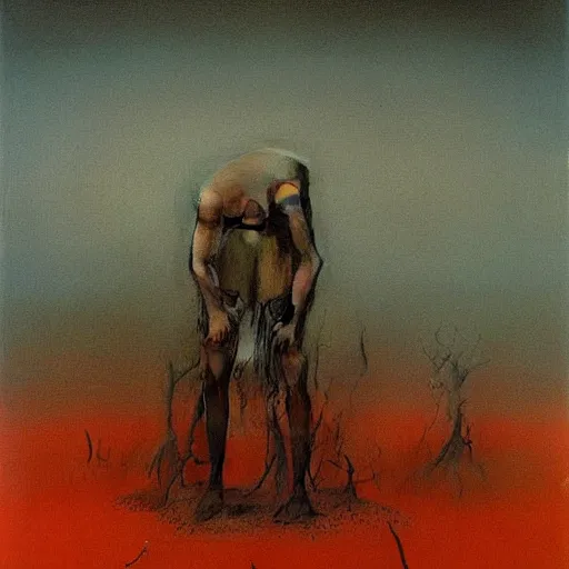 Image similar to Zdzisław Beksiński painting of a The Horror From Beyond