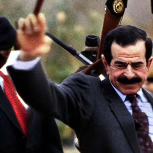 Image similar to saddam hussain shooting george bush