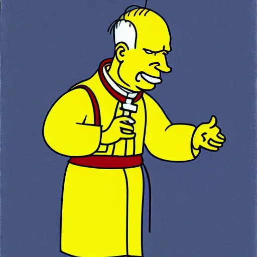 Image similar to john paul ii as simpson