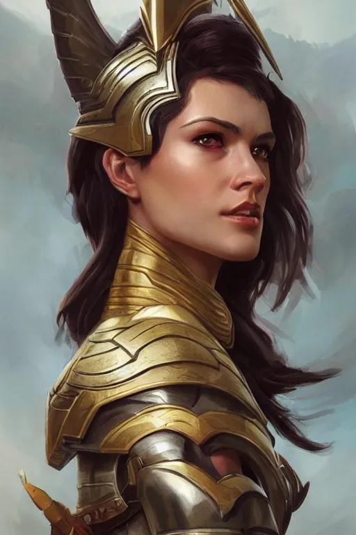 Image similar to amazon valkyrie athena, d & d, fantasy, portrait, highly detailed, headshot, digital painting, trending on artstation, concept art, sharp focus, illustration, art by artgerm and greg rutkowski and magali villeneuve