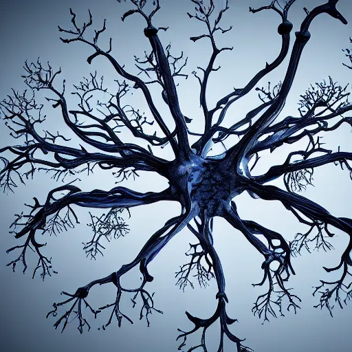 Image similar to army of neuron dendritic monster, t - pose, hyperrealistic, hyperdetailed, vray, 5 5 mm