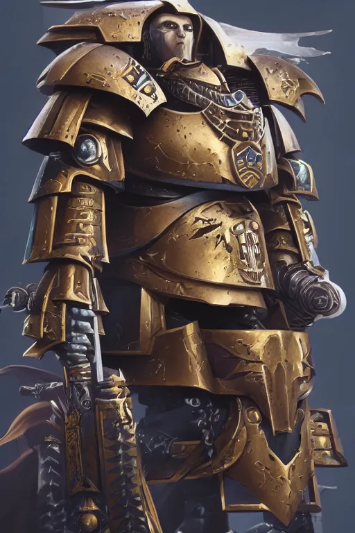 Image similar to armor portrait heros warhammer 4 0 k horus heresy fanart - the primarchs emperor by johannes helgeson animated with vfx concept artist & illustrator global illumination ray tracing hdr fanart arstation zbrush central hardmesh 8 k octane renderer comics stylized