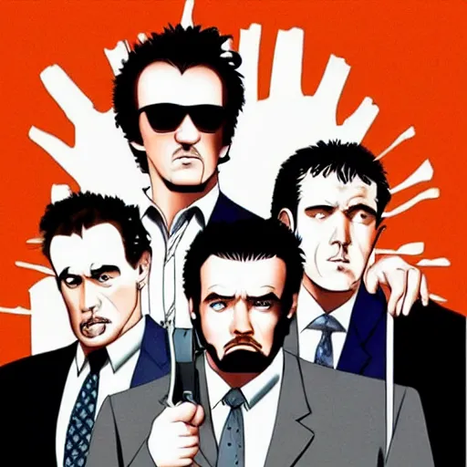 Prompt: Reservoir dogs 90s sitcom promo poster