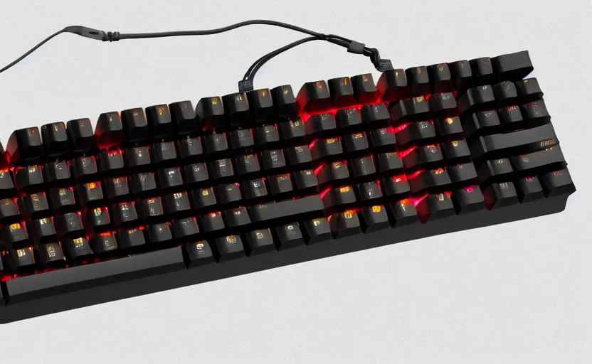 Prompt: insanely cool mechanical keyboard, product photo