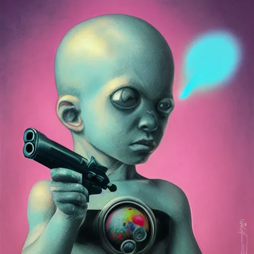 Image similar to Lofi vaporwave portrait six armed baby monster,chalk, Pixar style, Tristan Eaton, Stanley Artgerm, Tom Bagshaw, Basil Gogos