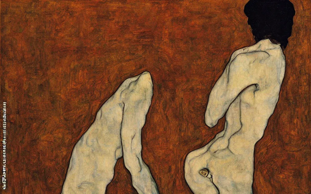 Image similar to a painting by egon schiele