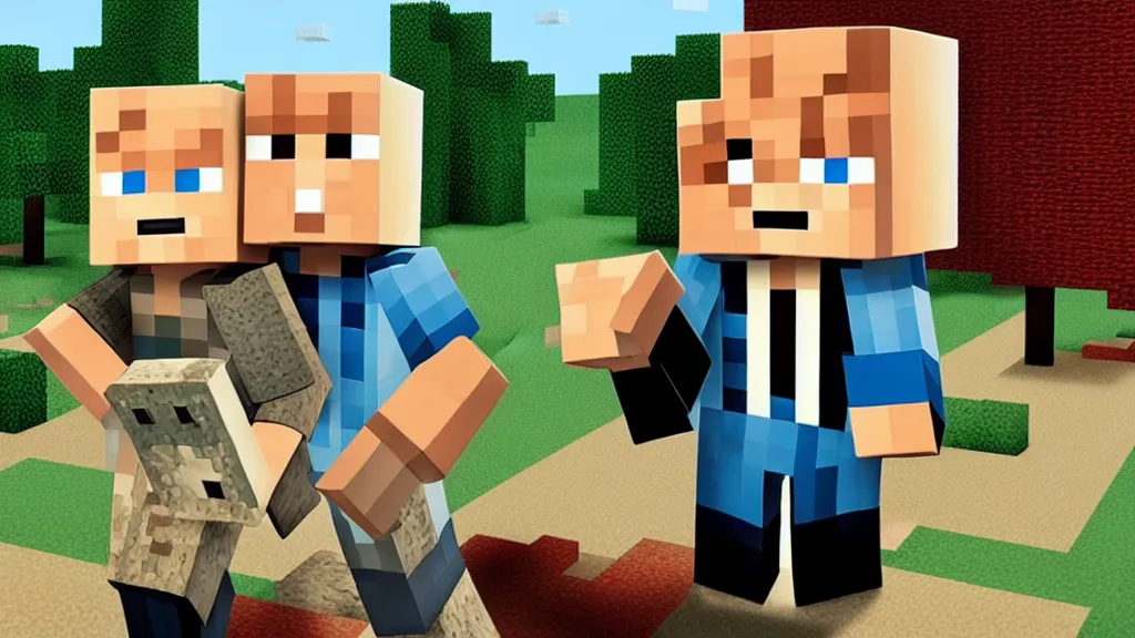 Image similar to david lynch minecraft movie