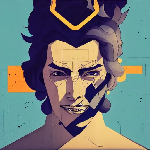 Image similar to Zagreus Hades profile picture by Sachin Teng, asymmetrical, Organic Painting , Matte Painting, geometric shapes, hard edges, graffiti, street art:2 by Sachin Teng:4