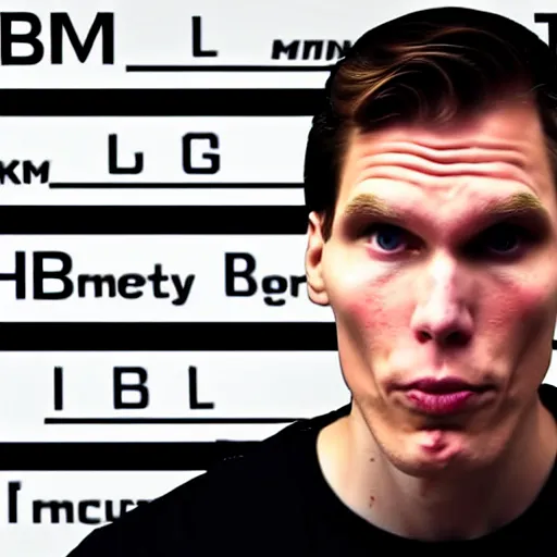 Image similar to youtuber jerma 9 8 5 being arrested by the fbi for crimes against humanity, 4 k, hyper realistic, dslr, high resolution, landscape, beautiful