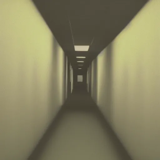 Prompt: the backrooms, liminal space, eerie, grainy footage, first person,
