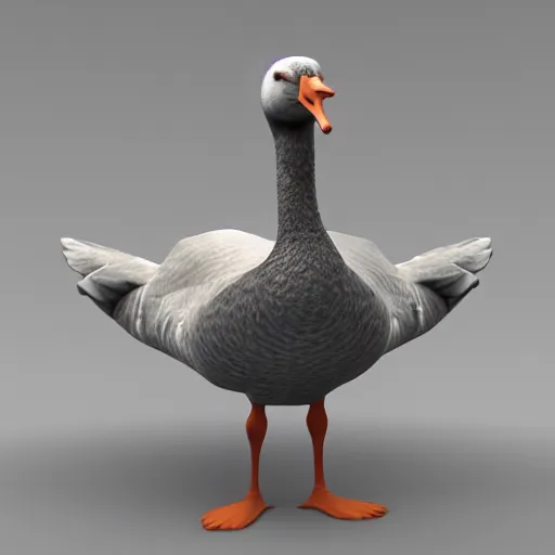 Prompt: 3d render model of goose