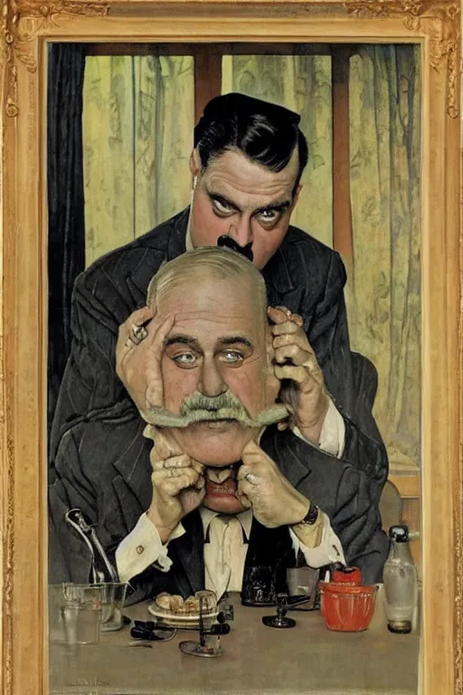 Image similar to uncle foster addams painted by norman rockwell