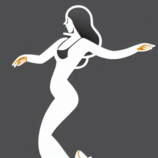 Image similar to a highly detailed vector illustration of a beautiful woman dancing with complex shading isolated on a black background