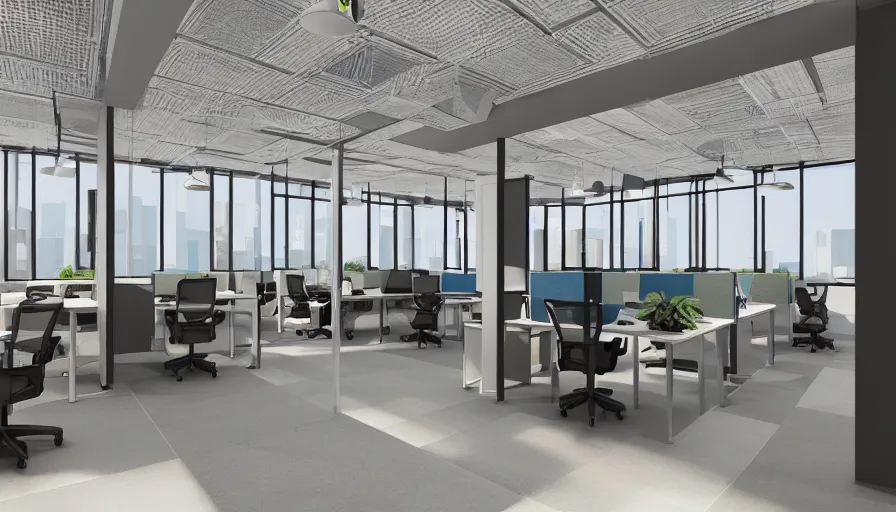 the inside of an office, digital art, highly detailed, | Stable ...