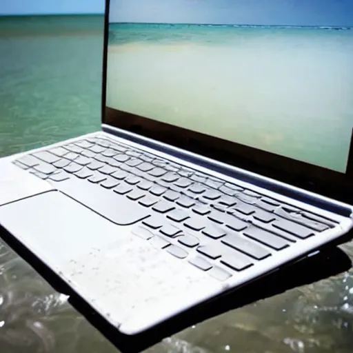 Image similar to a laptop surmerged in the sea