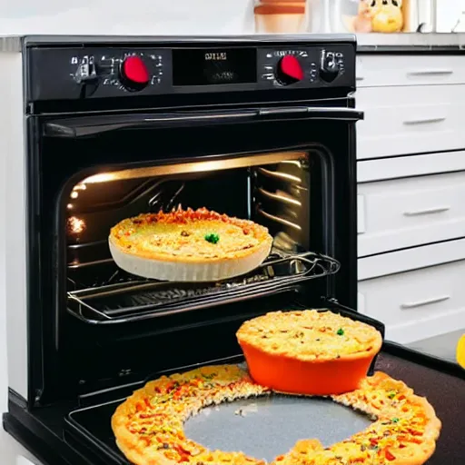 Image similar to an oven with a spongebob pie cooking inside