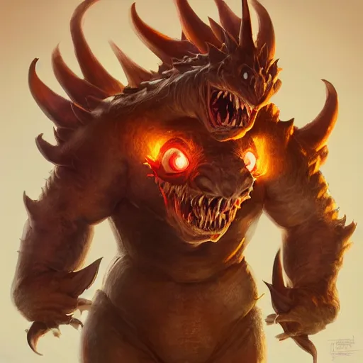 Image similar to a DND Bowser monster, made by Stanley Artgerm Lau, WLOP, Rossdraws, ArtStation, CGSociety, concept art, cgsociety, octane render, trending on artstation, artstationHD, artstationHQ, unreal engine, 4k, 8k,