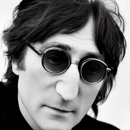 Prompt: john lennon singer 1 9 8 0, ( sony a 7 r iv, symmetric balance, polarizing filter, photolab, lightroom, 4 k, dolby vision, photography award ), vogue, perfect face