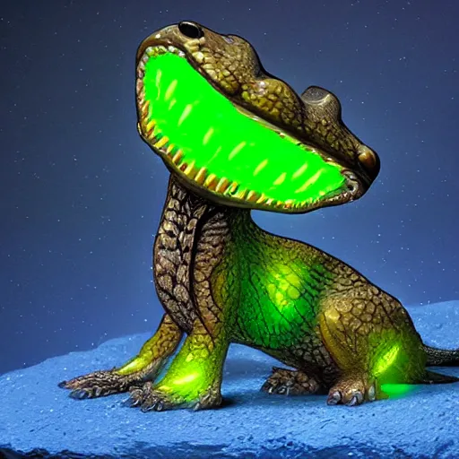 Image similar to realistic miniature of bioluminescent toothless, studio shot, 1 0 0 mm, hyper realism, intricate, digital art, detailed, high definition, smooth, sharp focus