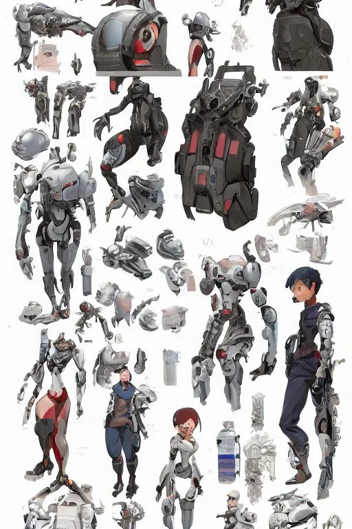 Image similar to the cute cyborg mother, character concept, character reference sheet, front and side views, by Makoto Shinkai, Stanley Artgerm Lau, WLOP, Rossdraws, James Jean, Andrei Riabovitchev, Marc Simonetti, krenz cushart, Sakimichan, trending on ArtStation, digital art, character design, lou romano color scheme