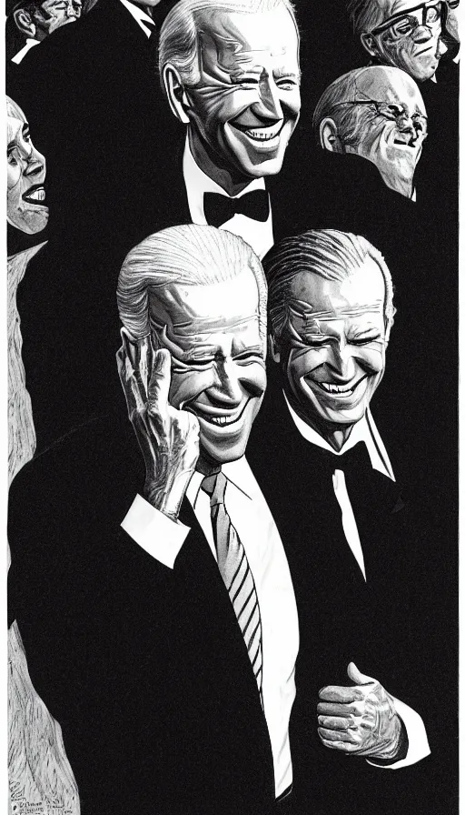 Image similar to joe biden triumphant. portrait by jean giraud and anton otto fischer