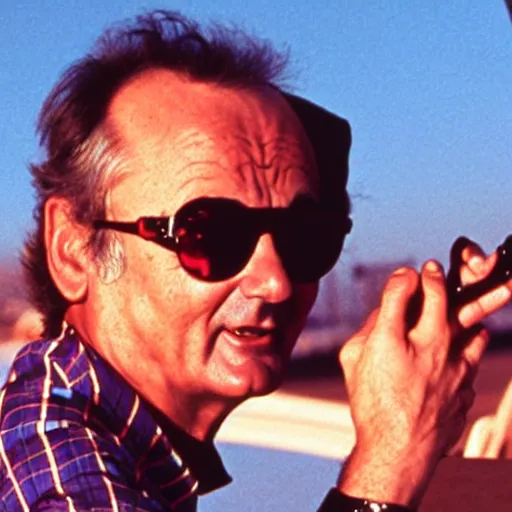 Image similar to bill murray in fear and loathing in las vegas, movie still, promotional shot