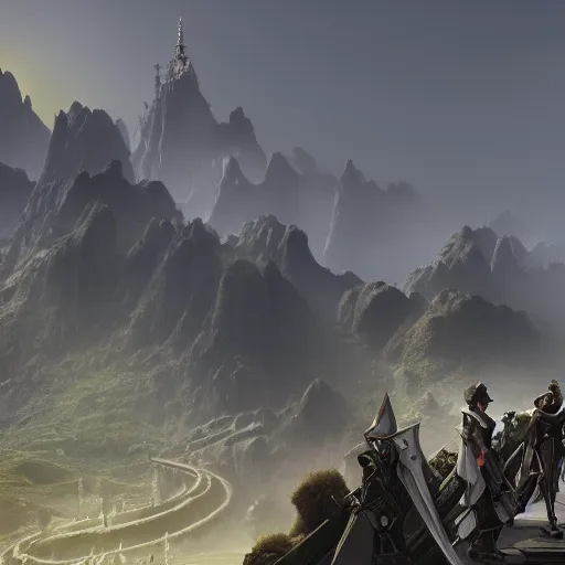 Image similar to FFXIV Heavensward, matte painting, upscaled, 8k resolution