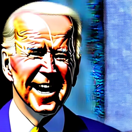 Image similar to closeup of Joe Biden with his tongue sticking out