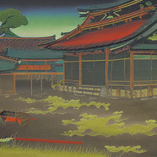 Image similar to landscape painting of a japanese village