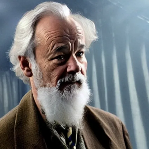 Prompt: bill murray plays a dumbledore in harry potter