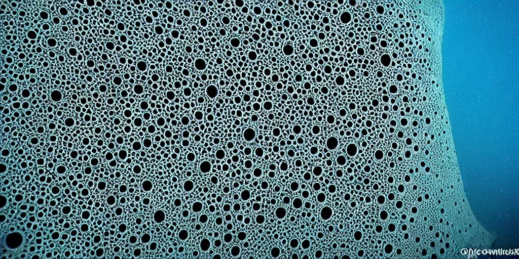 Image similar to trypophobia in the ocean, dark deep, amazing, beautiful, descent