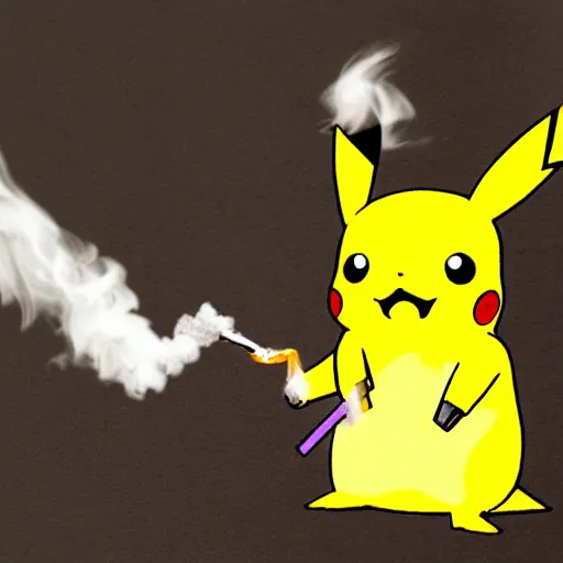 Prompt: pikachu smoking a hookah