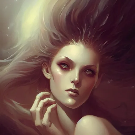 Image similar to a painting in the style of charlie bowater and in the style of charles dulac and in the style of peter mohrbacher. smooth, sharp focus, fantasy, semi - realism.