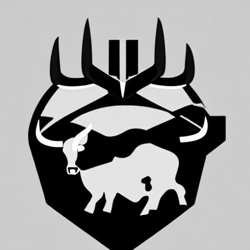 Prompt: bull, modern minimalist e - sports logo of a bull company, modern, simple, high quality, high - end