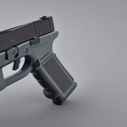 Image similar to Octane render of a Glock 18 against a white background, 4k, ultra HD