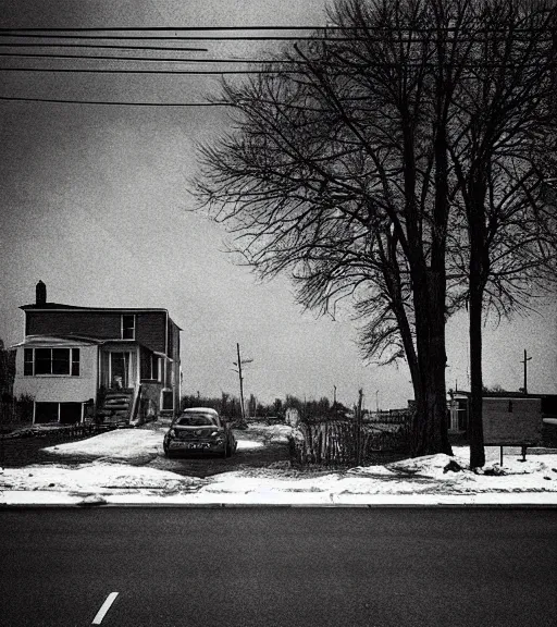 Prompt: “ desolate neighborhood, in the style of gregory crewdson ”