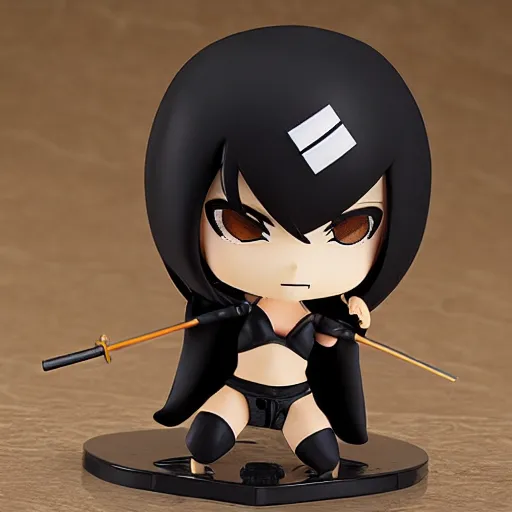 Image similar to seductive, cute young ninja, nendroid, stephen bliss style